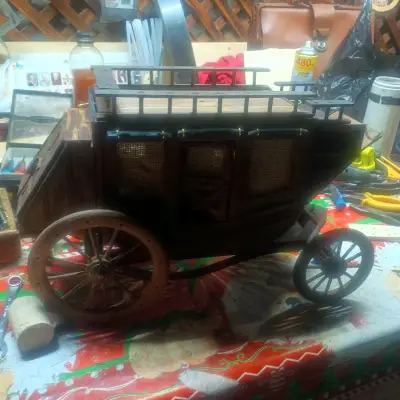Carreta de madera antiguasdel viejo oeste american - miniatura 4