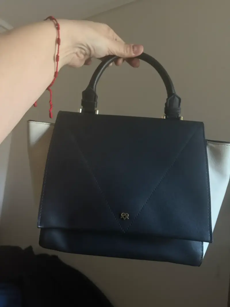 Cartera mediana blanco y negro elegante - 2