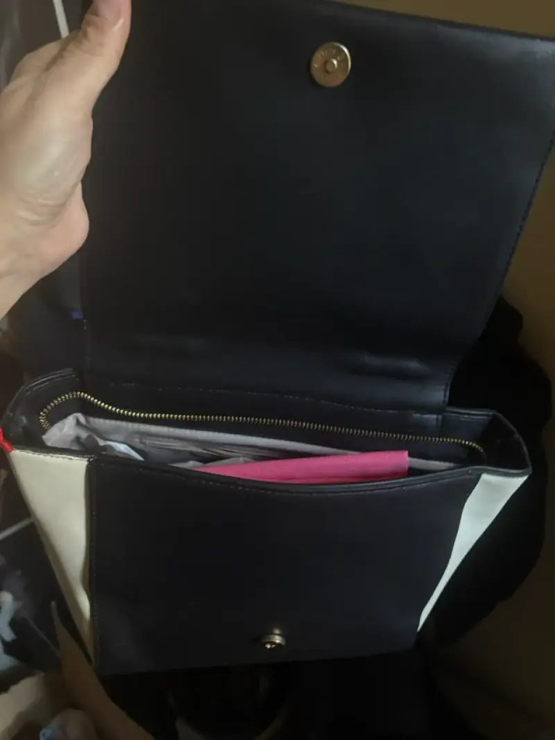 Cartera mediana blanco y negro elegante - 4