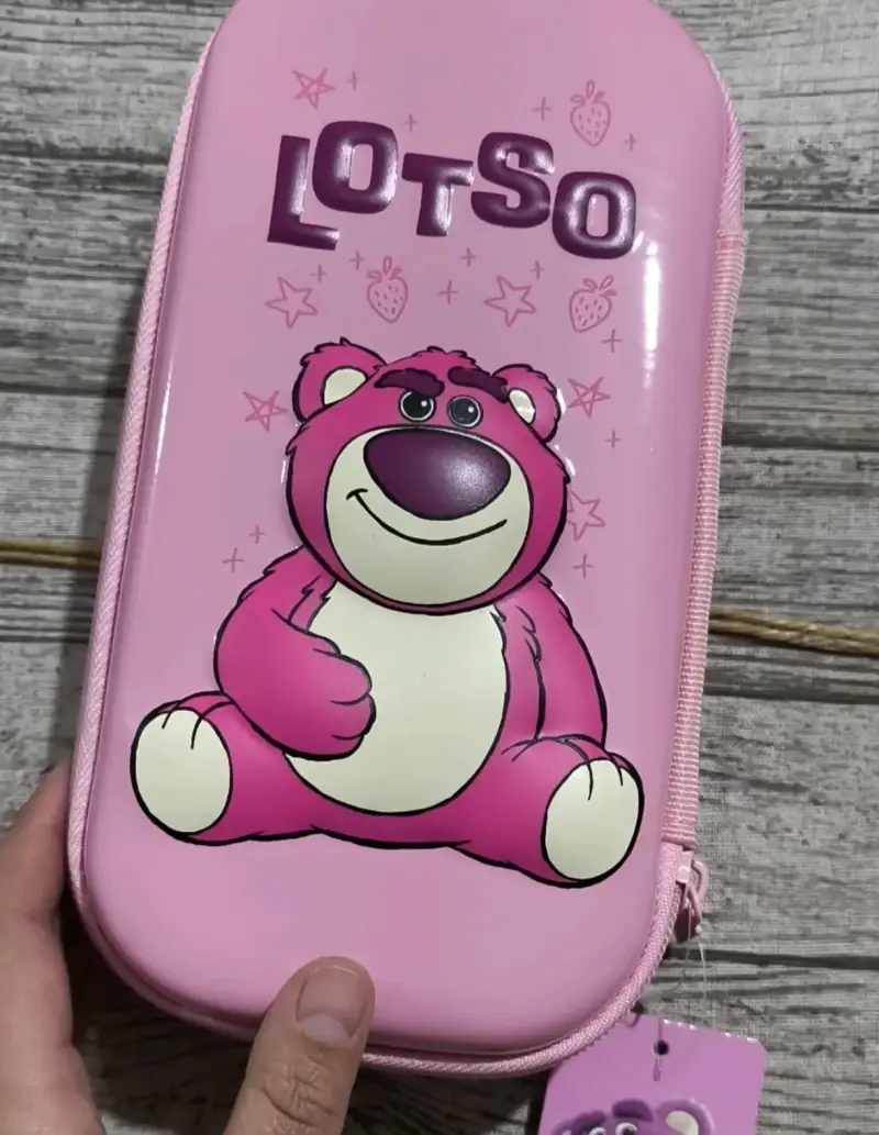 Estuche Escolar Rosa con Lápices y Diseño de Oso - 2