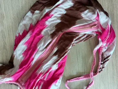 Bolso de tela estampado rosa y marrón - miniatura 2