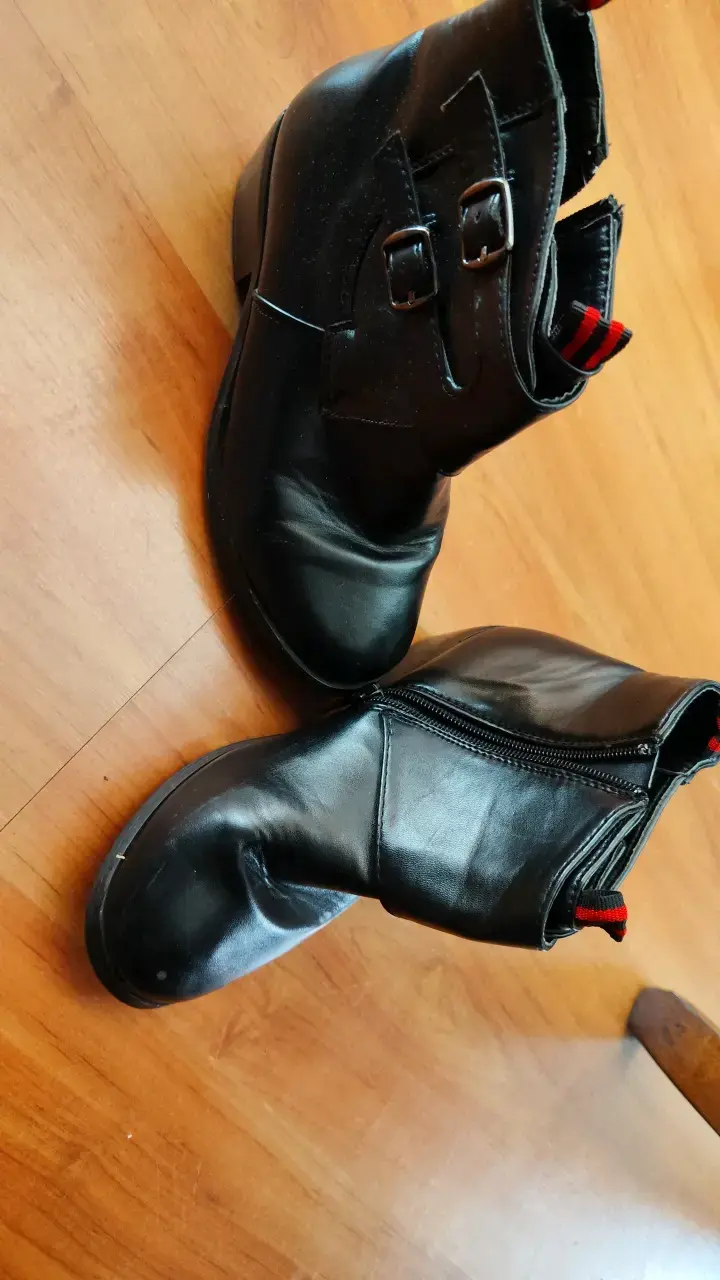 Botines de huaso negro con hebillas N-33