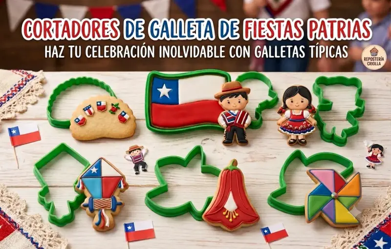 Set de Cortadores de Galleta Fiestas Patrias Chile