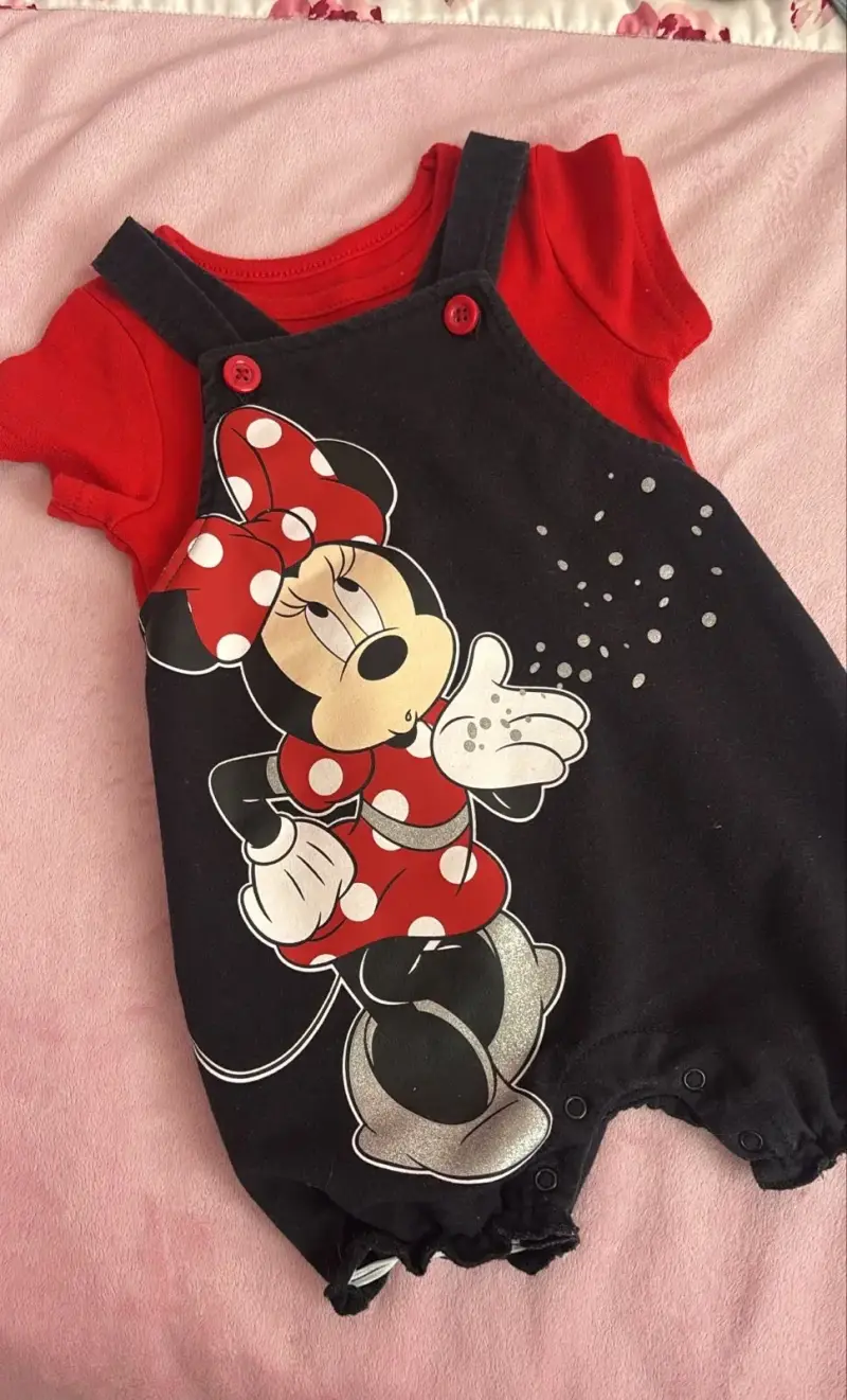 Enterito de bebé Minnie Mouse rojo y negro - 3