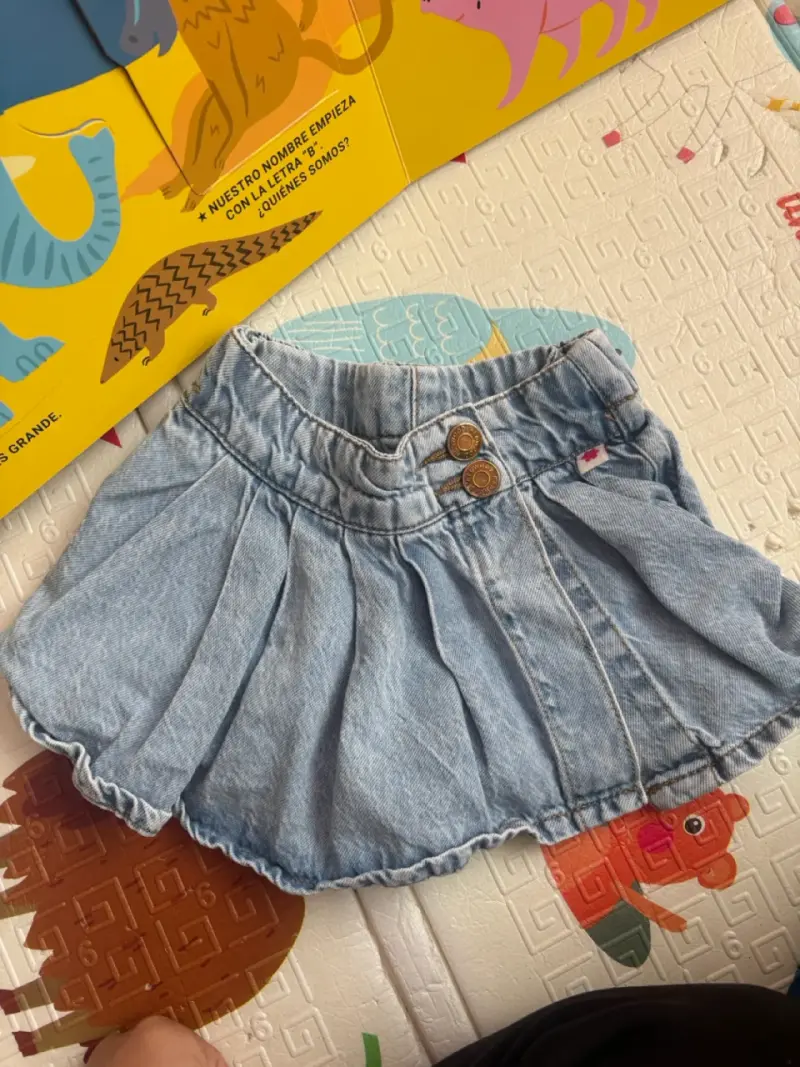 Falda de mezclilla short para niña - 1