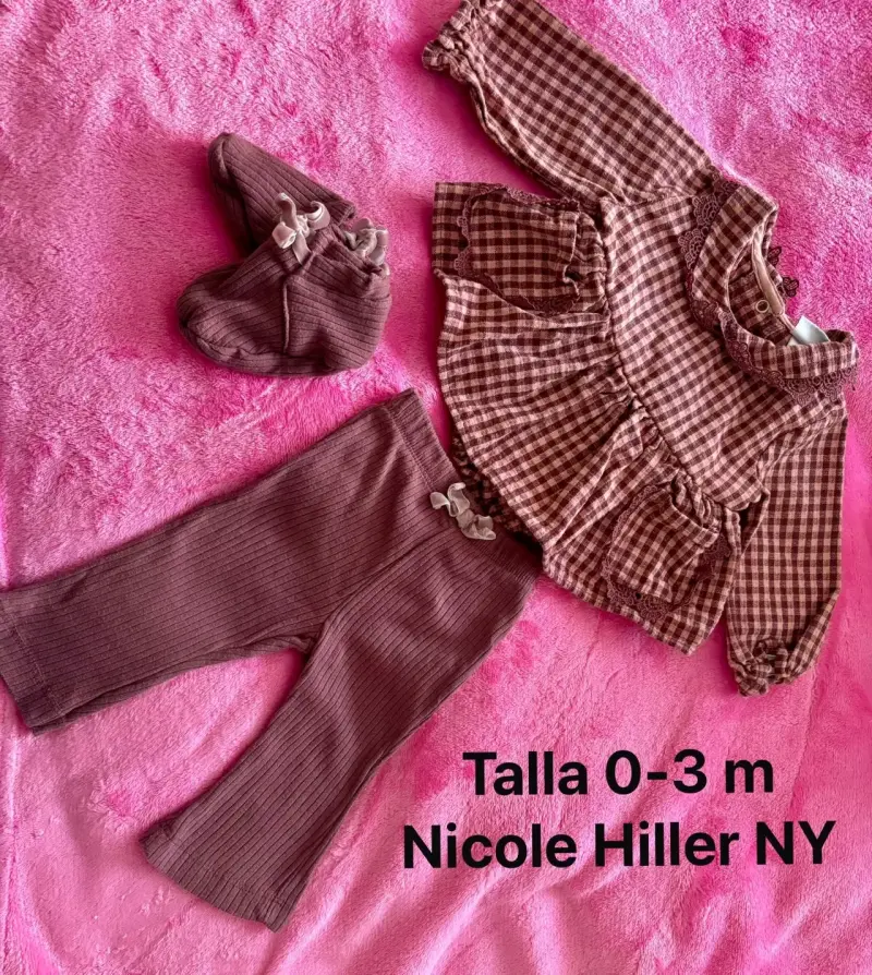 Conjunto de bebé Nicole Hiller NY talla 0-3 meses
