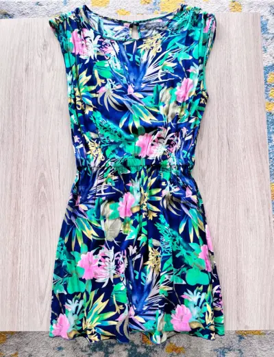 Vestido floral tropical Basement talla S - miniatura 1
