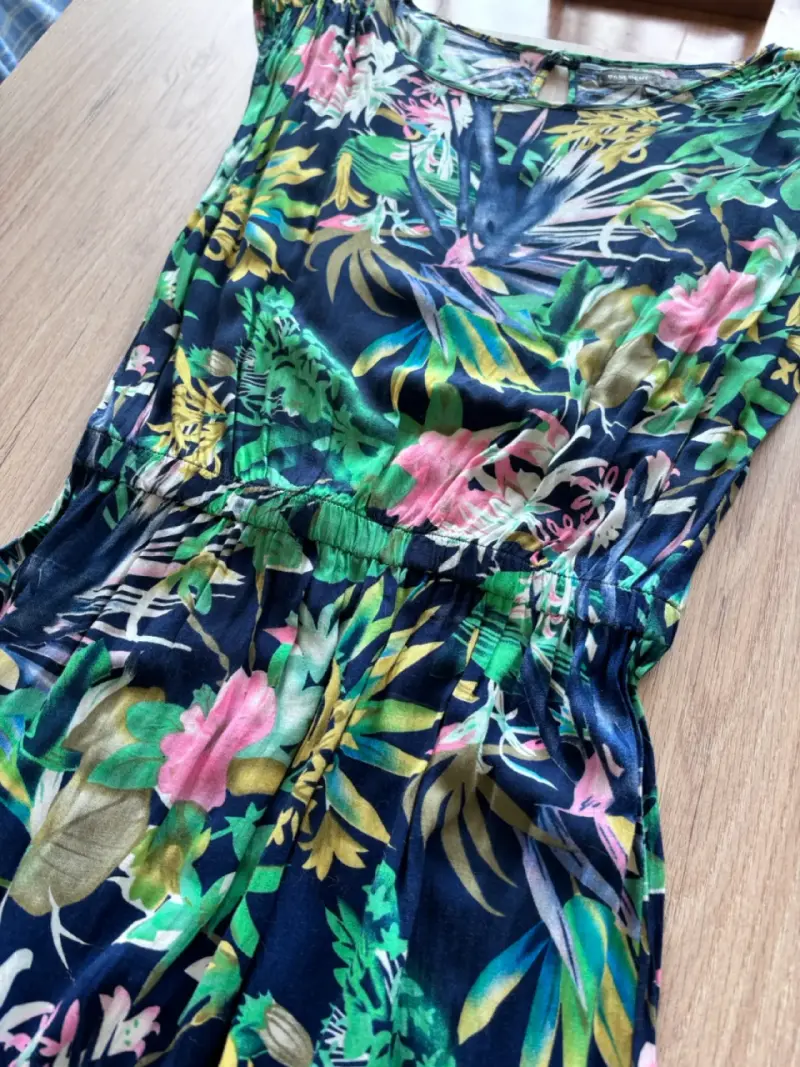 Vestido floral tropical Basement talla S - 2