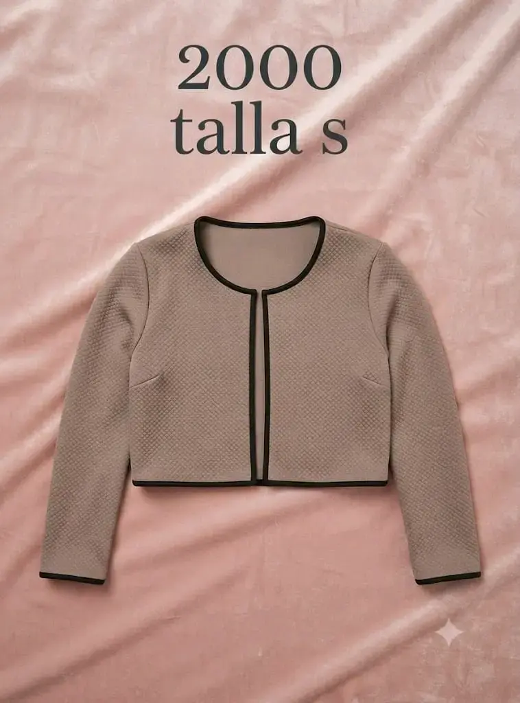 Chaqueta corta beige talla S