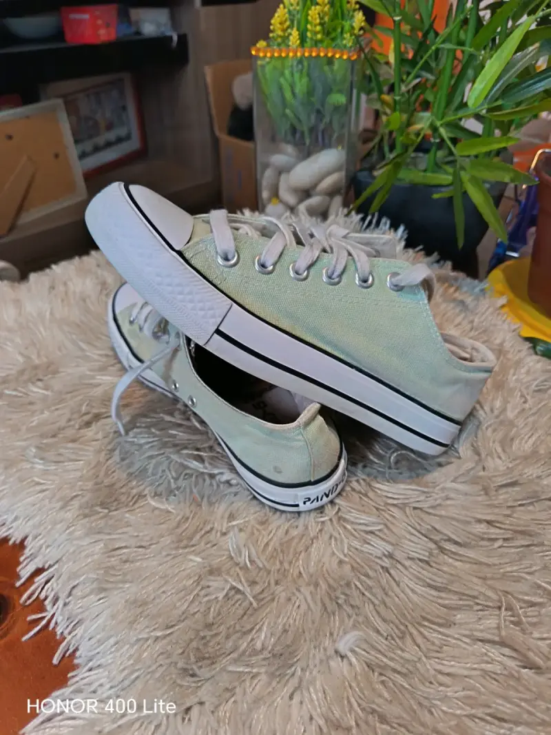 Zapatillas de lona verde claro unisex - 1