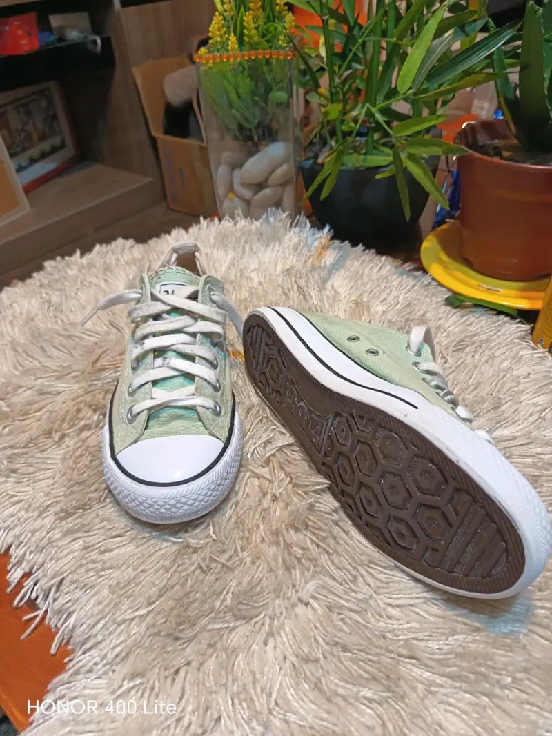Zapatillas de lona verde claro unisex - 3