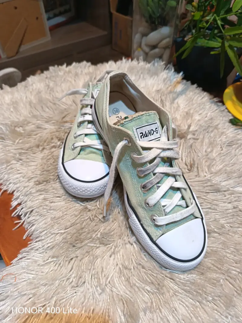 Zapatillas de lona verde claro unisex - 4