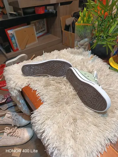 Zapatillas de lona verde claro unisex - miniatura 6