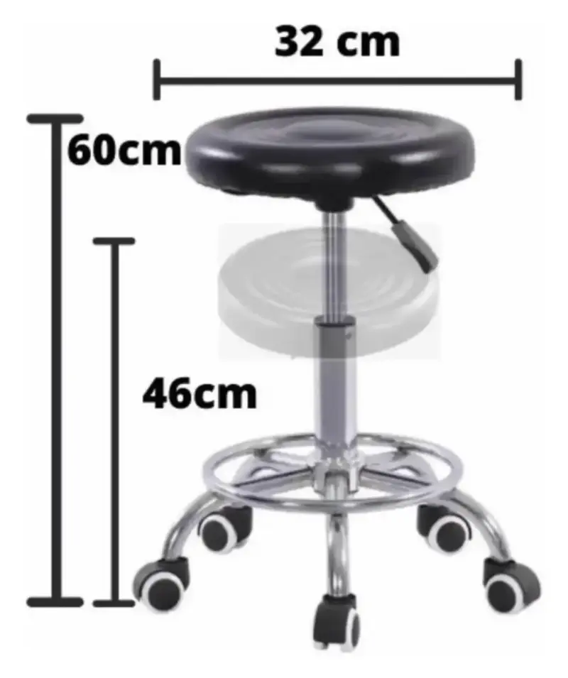 Taburete giratorio ajustable con ruedas - 2