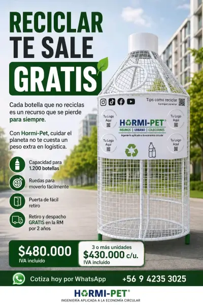 Contenedor de Reciclaje Hormi-Pet con Ruedas - miniatura 1