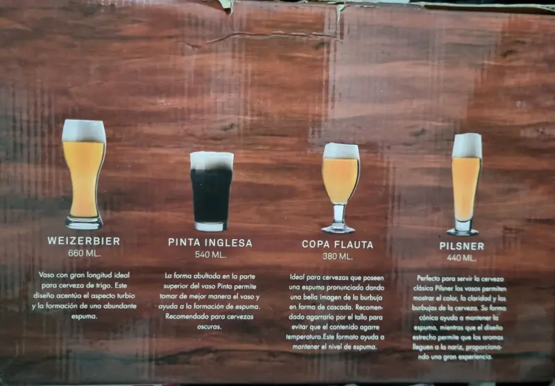 Set de 4 vasos de cerveza de vidrio Basement Home - 2