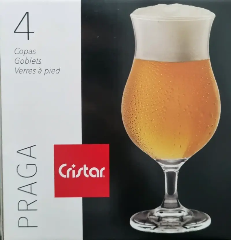 Set de 4 copas cerveceras Cristar Praga - 1
