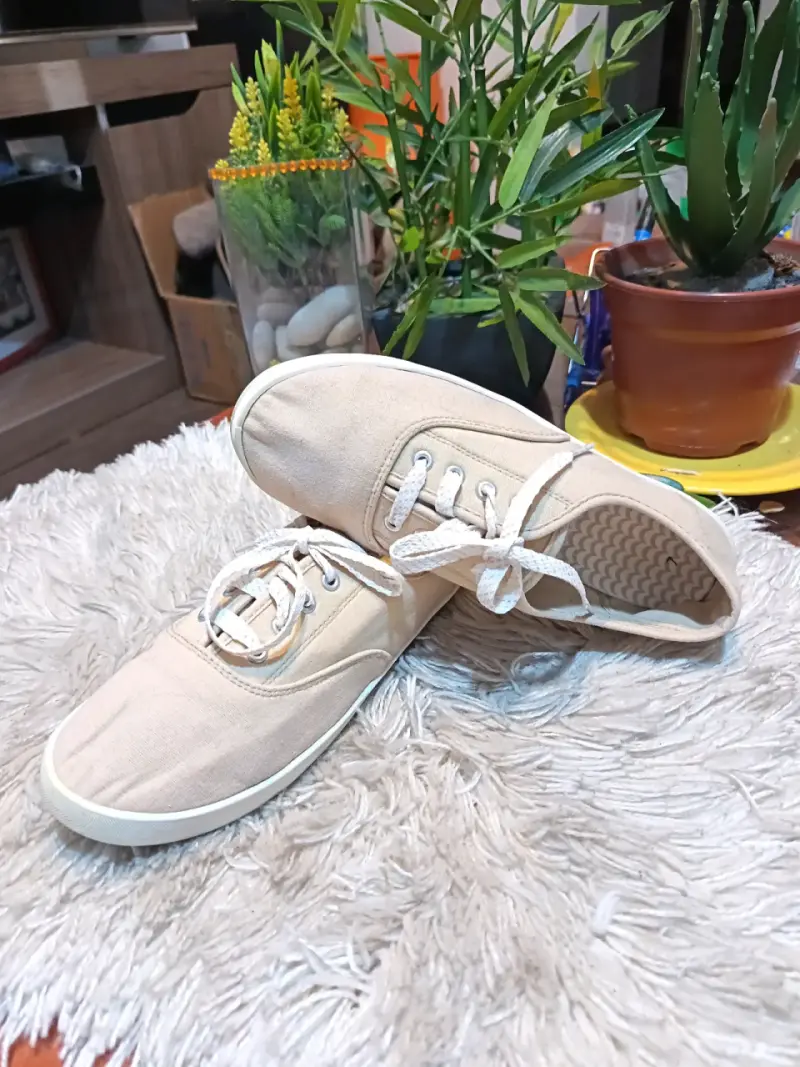 Zapatillas beige casuales para mujer - 6