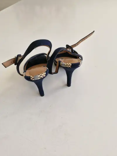 Sandalias de tacón azul con diseño trenzado Vizzano - miniatura 2