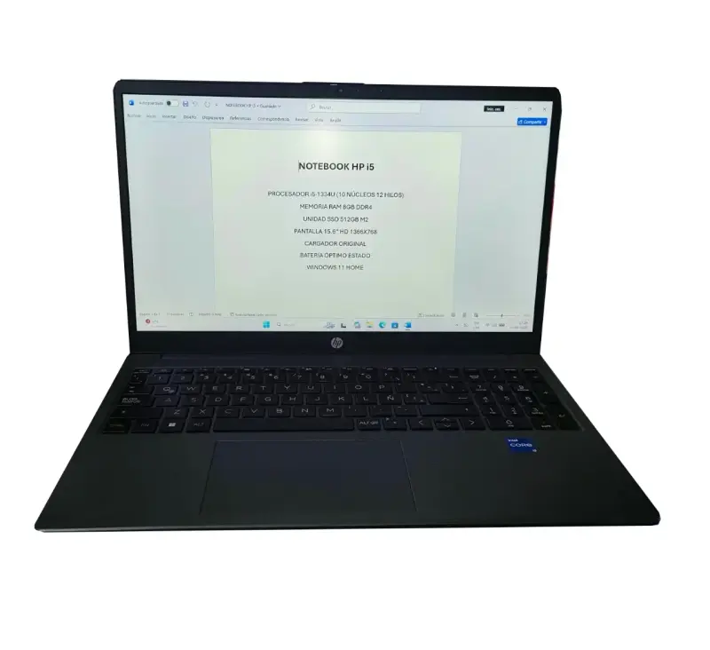 Notebook HP i5 15.6 pulgadas 8GB RAM