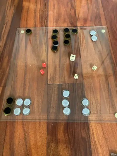 Juego de ajedrez y damas de vidrio elegante - miniatura 4