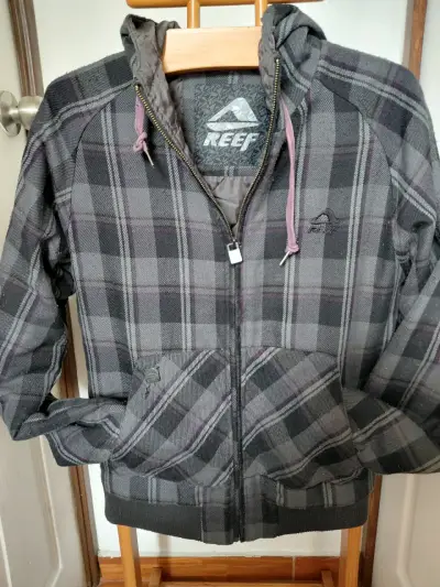 Chaqueta de cuadros con capucha Reef para hombre - miniatura 1