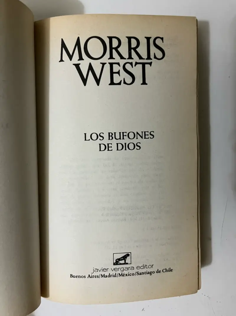 Libro 'Los Bufones de Dios' de Morris West - 2