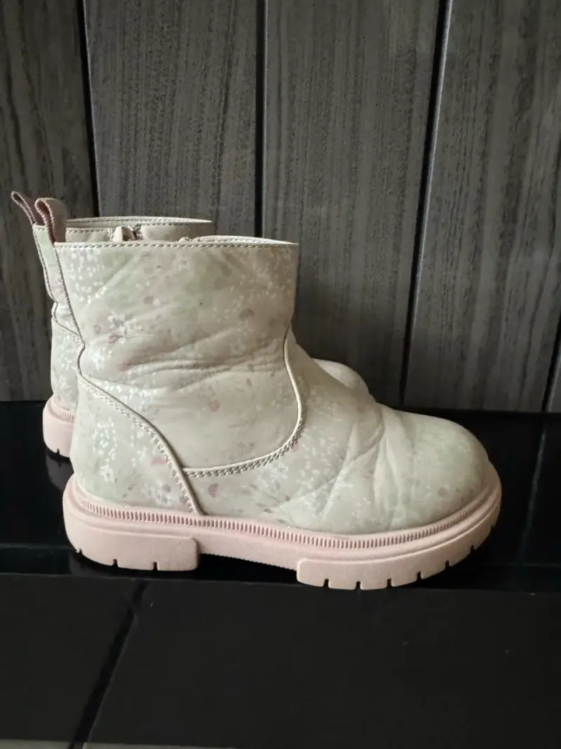 Botines de niña beige con cierre lateral - 3