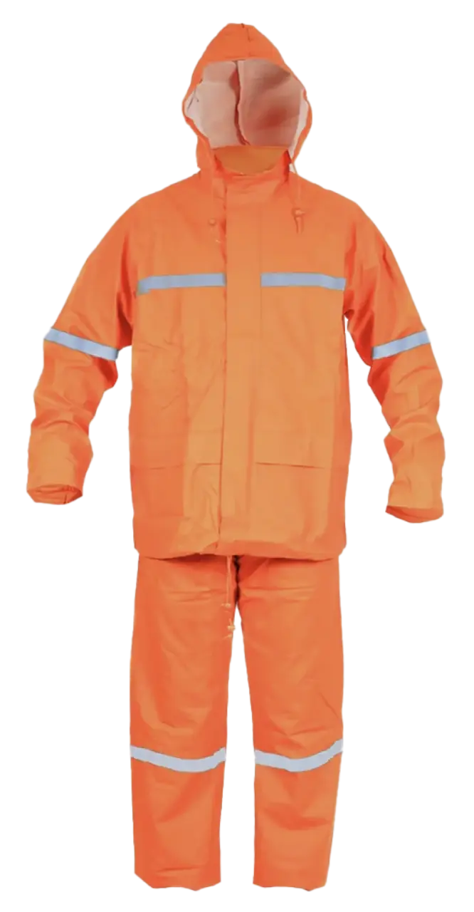 Traje impermeable naranjo con cinta reflectante pa - 2