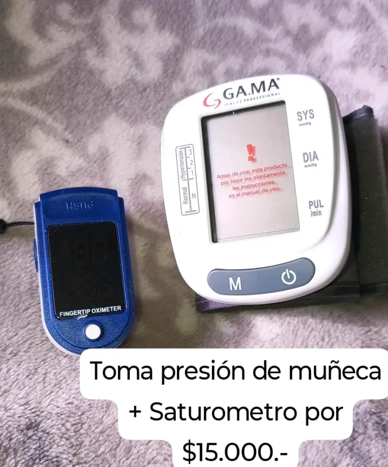 Tensiómetro de muñeca Gama y oxímetro de pulso