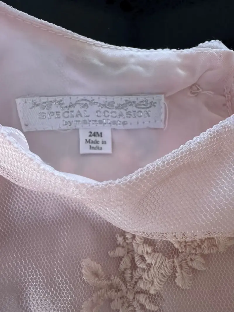 Vestido de fiesta para niña 24M rosa con encaje - 2