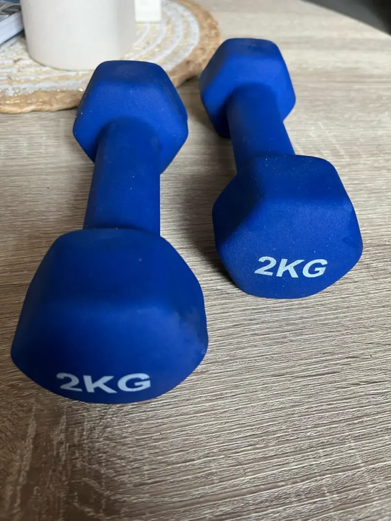 Set 2 Mancuernas de 2kg color azul - 1