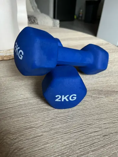 Set 2 Mancuernas de 2kg color azul - miniatura 2