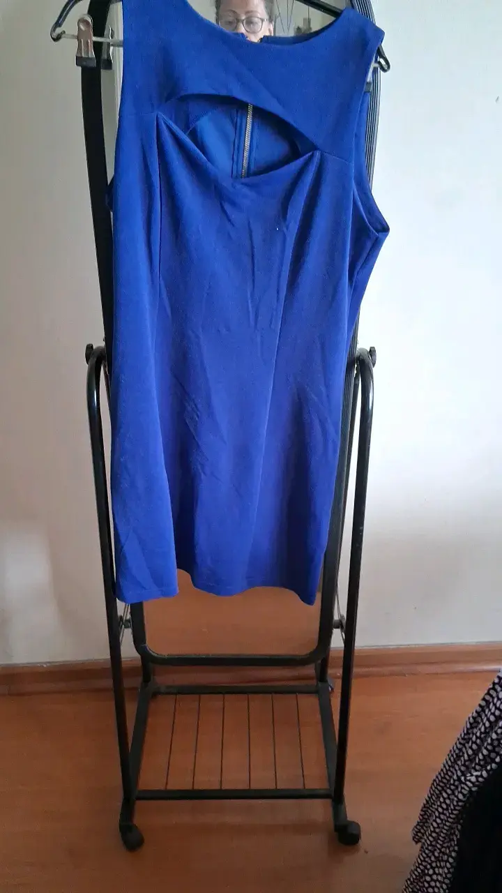 Vestido azul sin mangas con cierre trasero - 1