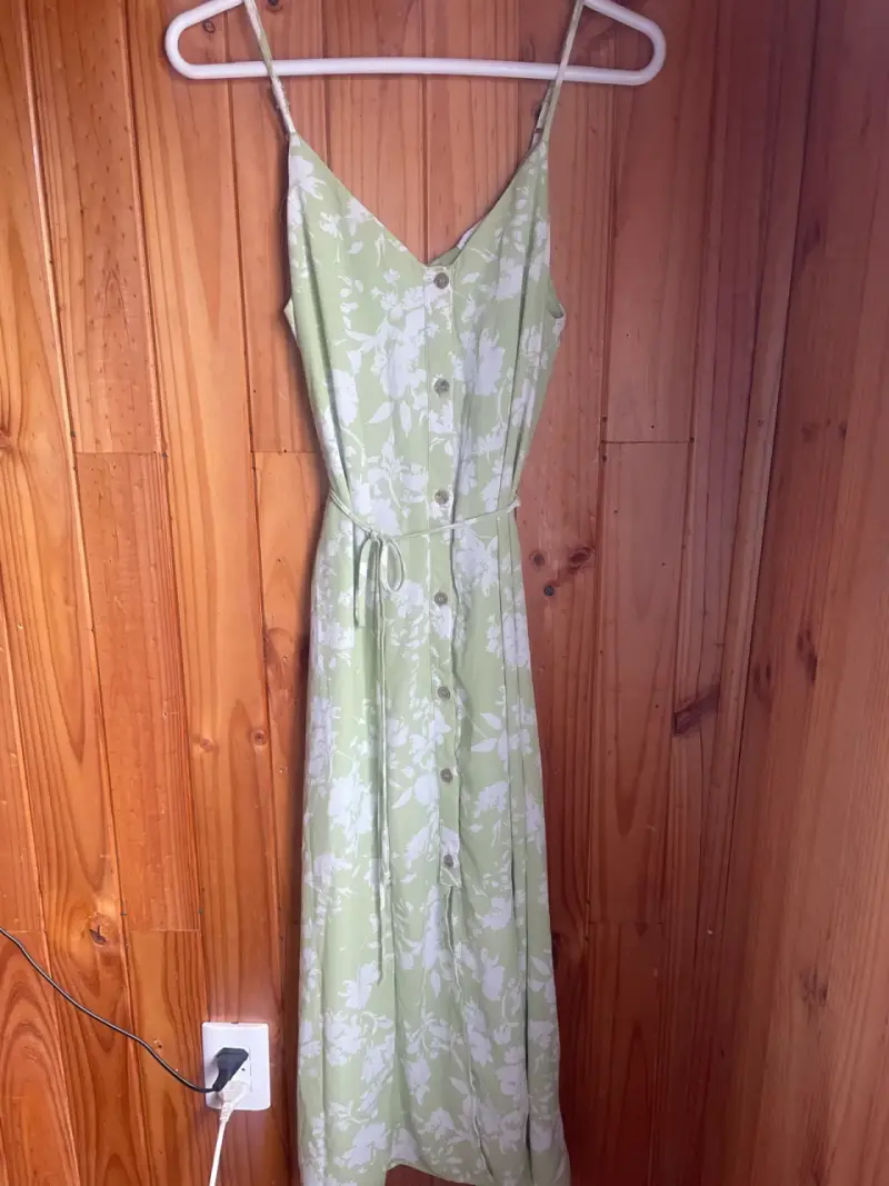 Vestido largo verde floral Sienna Sky - 1