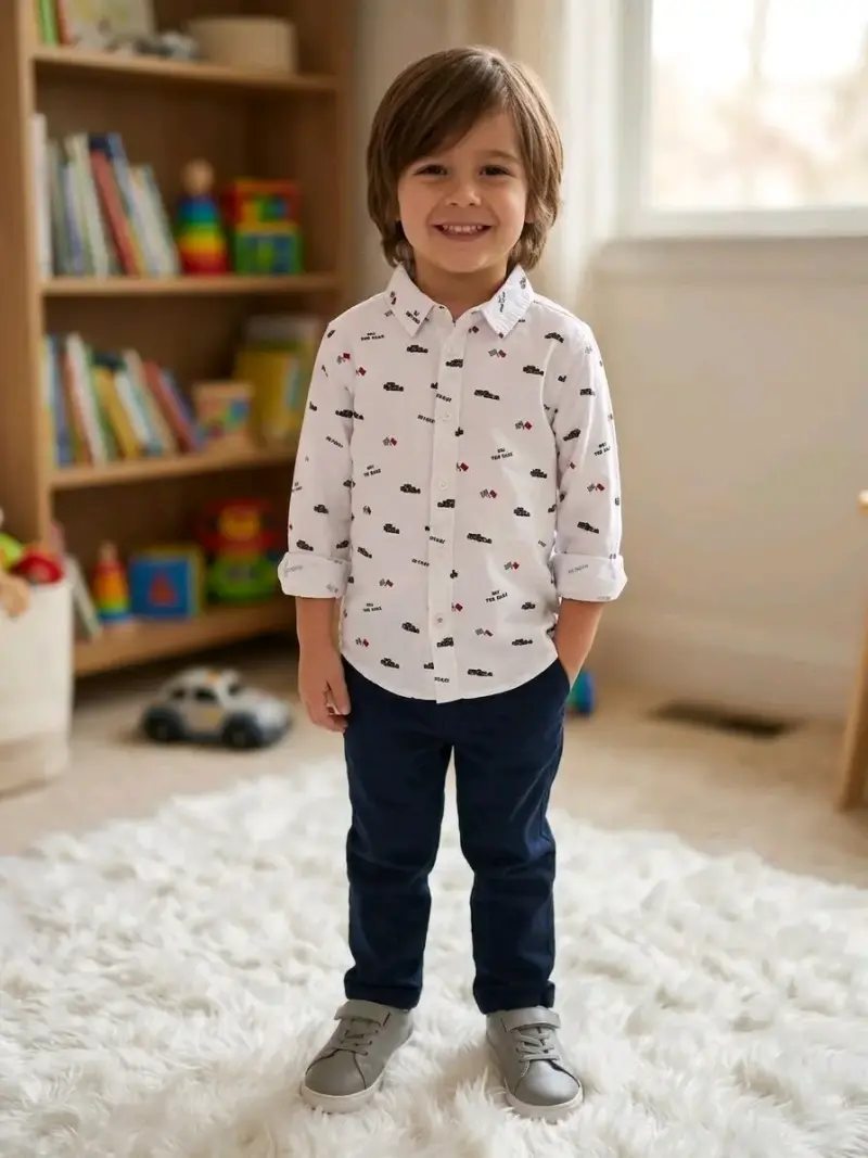 Camisa de niño estampada de autos - 5