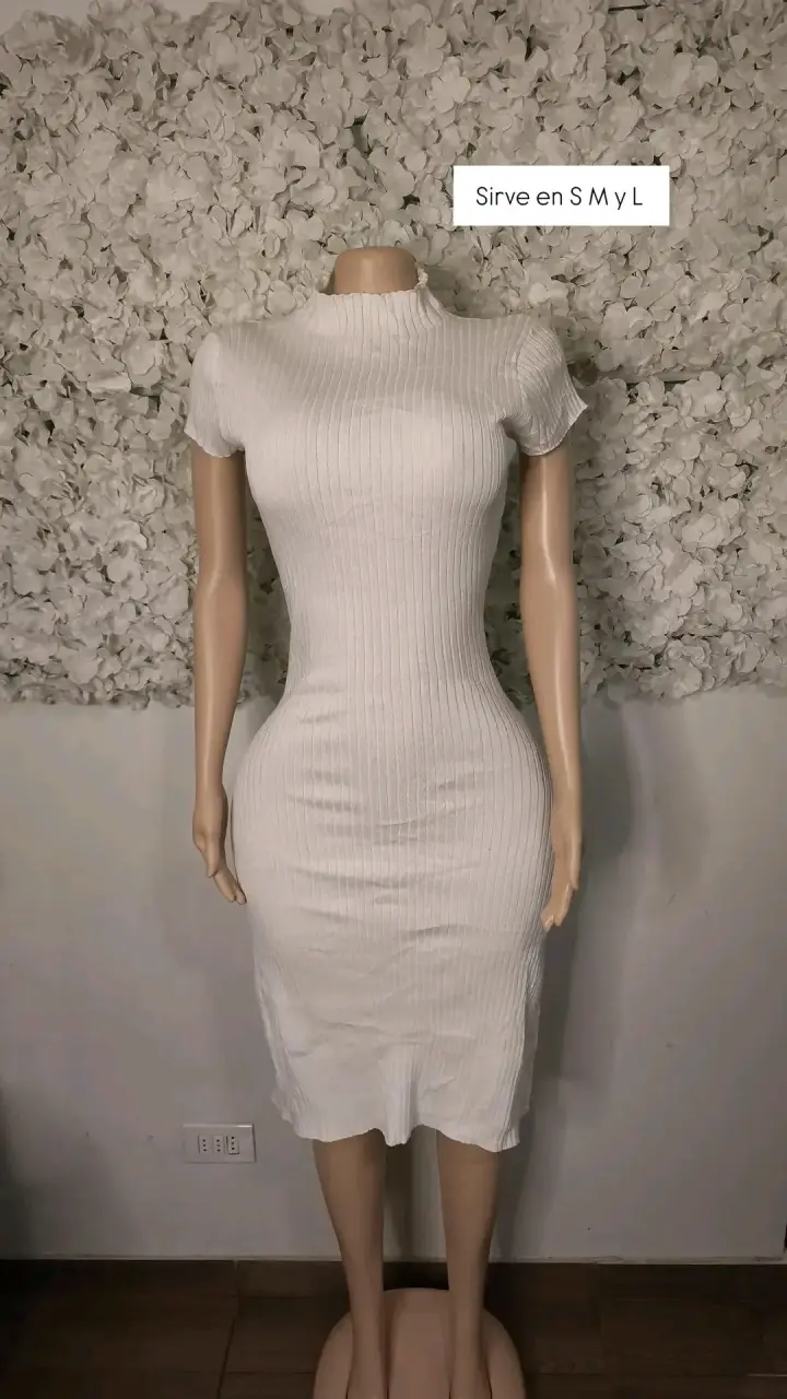 Vestido blanco ajustado - 2