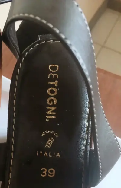 Sandalias de Cuña Negras Detogni Talla 39 - miniatura 4