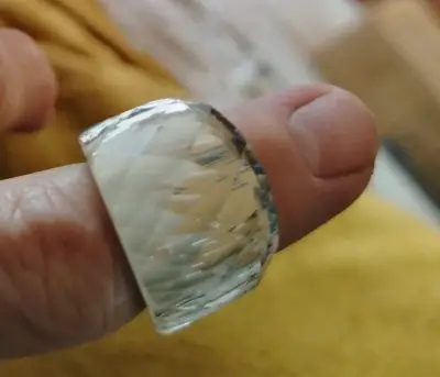 Anillo de cristal facetado de acero inoxidable - miniatura 3