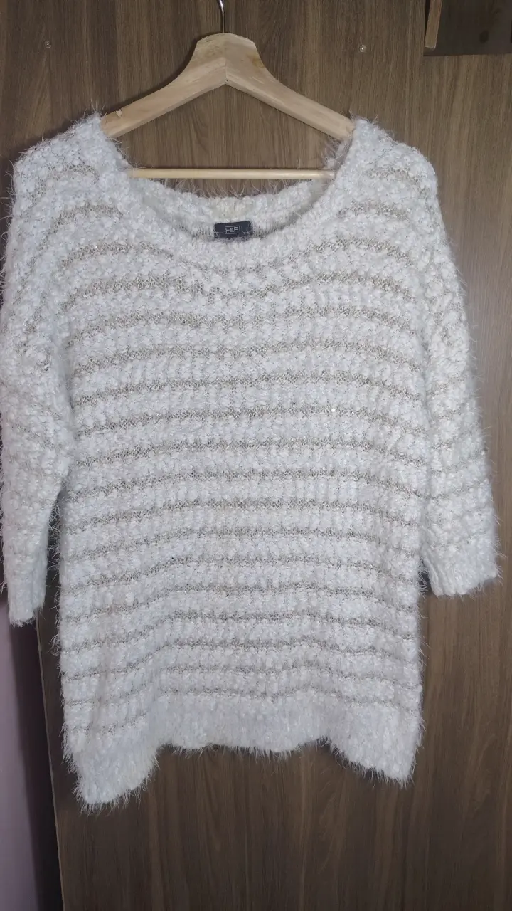 Suéter de mujer blanco F&F con textura - 1