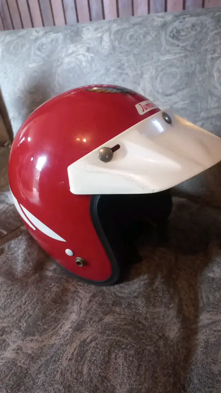 Casco de moto vintage rojo Jumbo - 1
