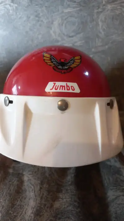 Casco de moto vintage rojo Jumbo - miniatura 2