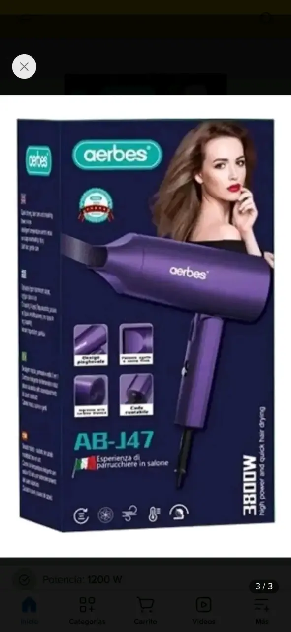 Secador de Pelo Aerbes AB-J47 1200W