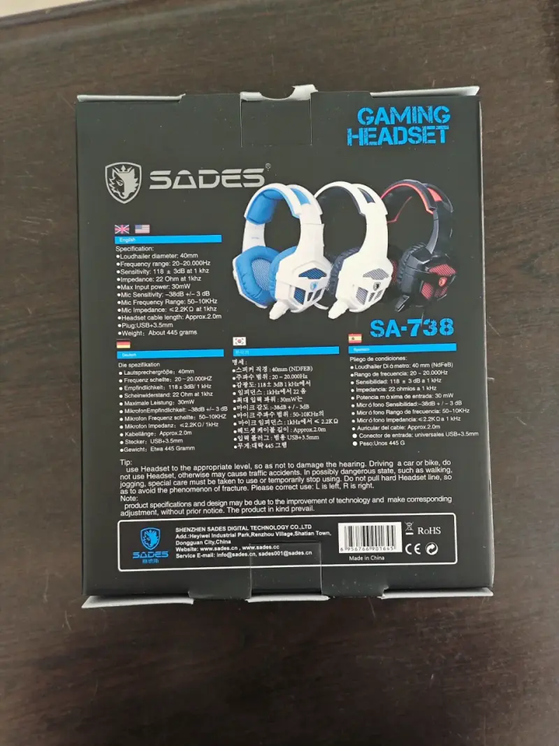 Audífonos Gamer Sades SA-738 con Micrófono - 2