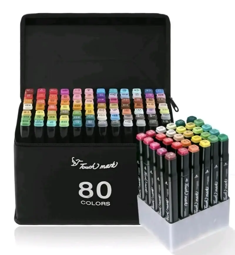 Set de 80 marcadores Touch Mark de colores variados