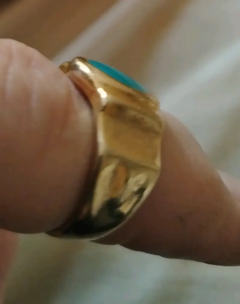 Anillo dorado con piedra calipso acero inoxidable - 2