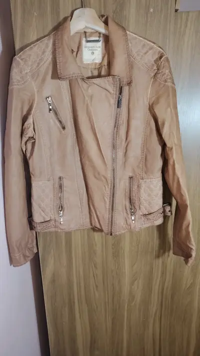 Chaqueta de cuero sintético beige University Club - miniatura 1