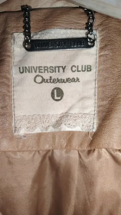 Chaqueta de cuero sintético beige University Club - miniatura 2