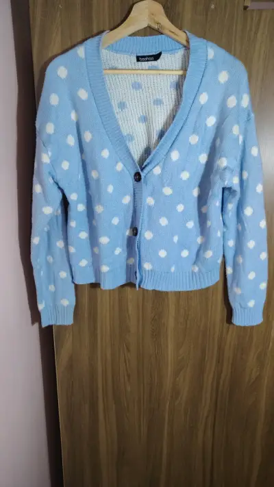 Cardigan azul con lunares Boohoo - miniatura 1