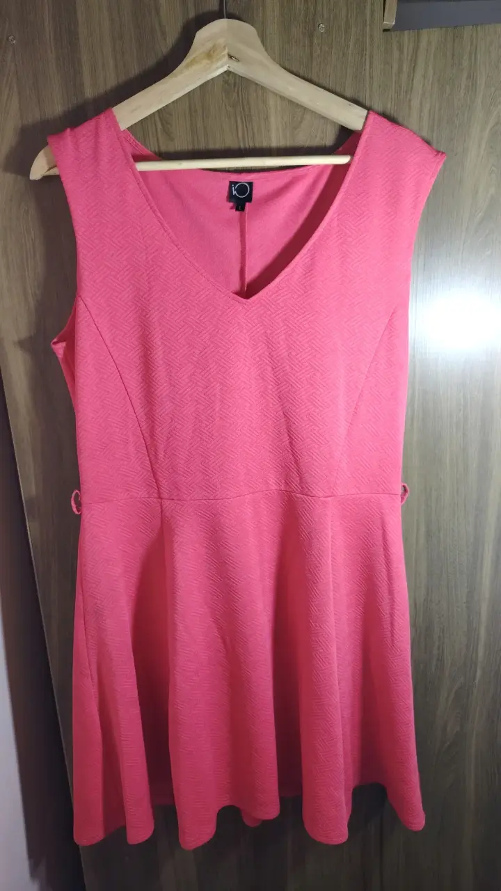 Vestido sin mangas rosa talla L - 1